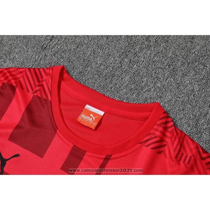 Fato de Treino AC Milao Manga Curta 2022-2023 Vermelho - Calcas Curta
